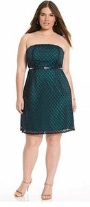 Lane Bryant Geo Tube Dress with Lace Overlay